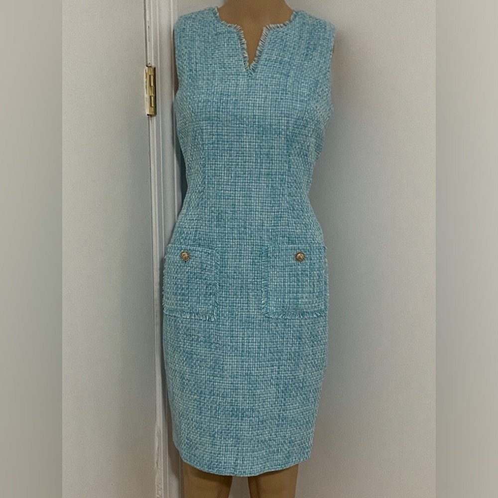 Classy Bloomingdale’s Karl Lagerfeld Paris Tweed shift dress